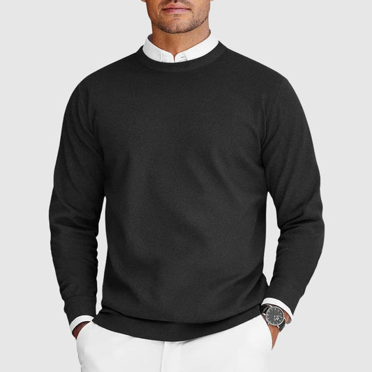 Men’s Crewneck Sweater – Cotton Blend Classic Design