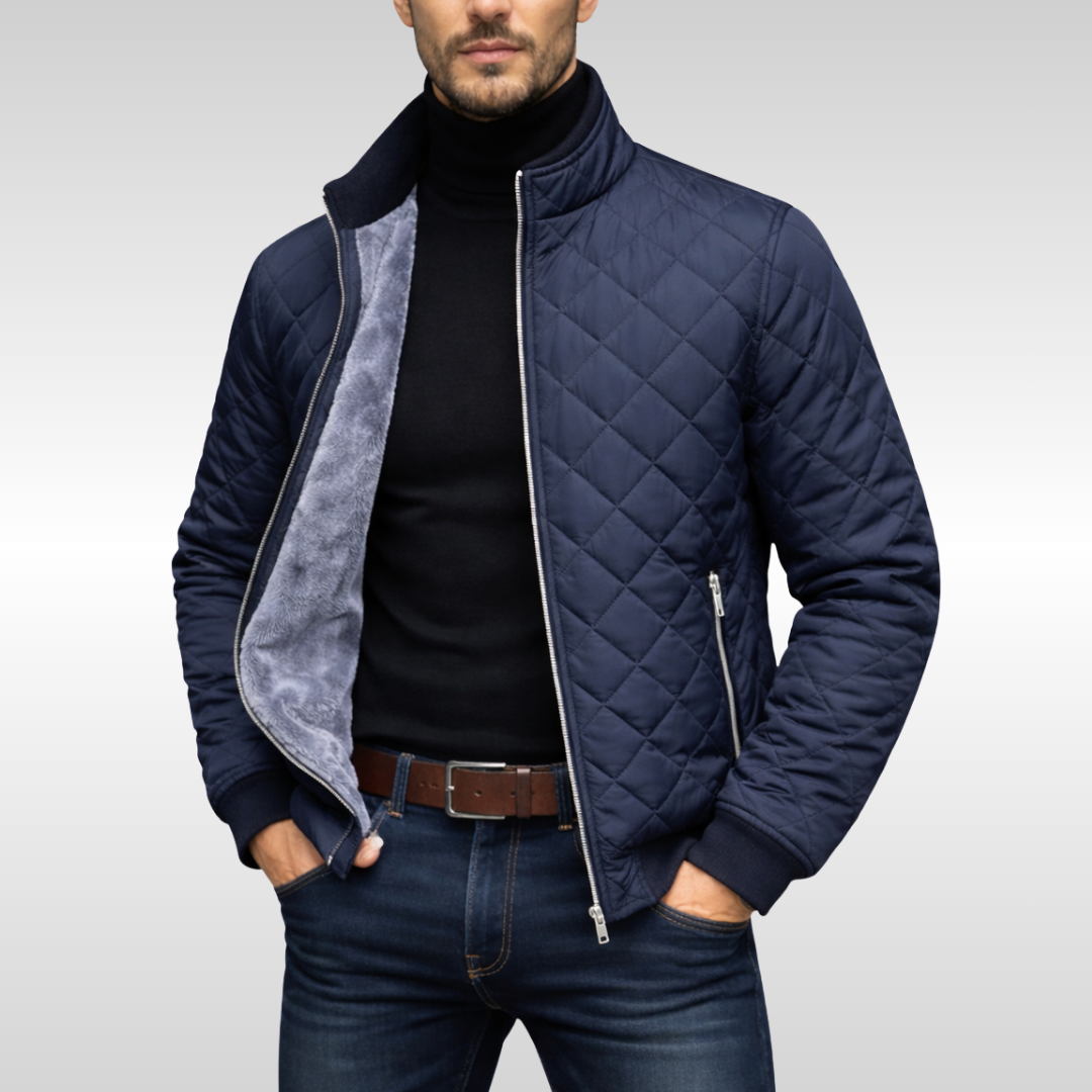 Hayes Men’s Quilted Zip Jacket – Lightweight Insulated Warm Winter Coat